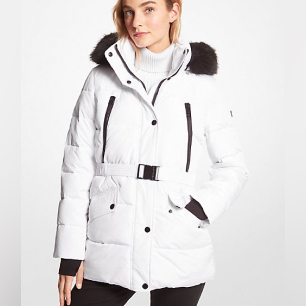 Faux Fur Trim Michael Kors Jacket